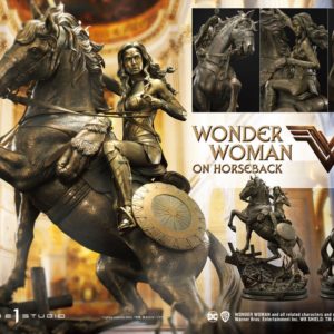 Wonder Woman Statue Wonder Woman on Horseback Gold Version Prime 1 Studio UK wonder woman on an horse statue prime 1 studio UK Animetal