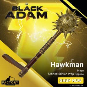 Black Adam Replica 1/1 Hawkman Mace Limited Edition Factory Entertainment UK Black adam hawkman mace life size scale replica UK Animetal